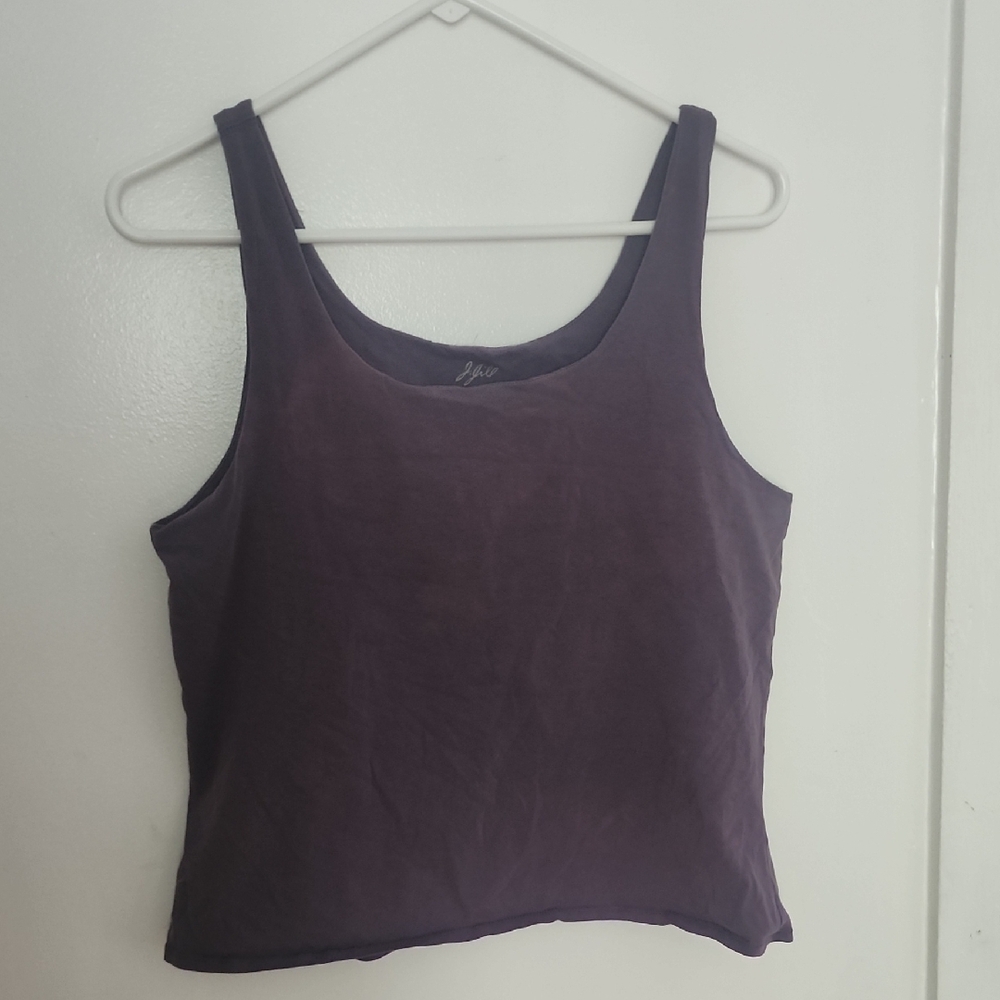 J. Jill Purple Fitted Crop Tank Top